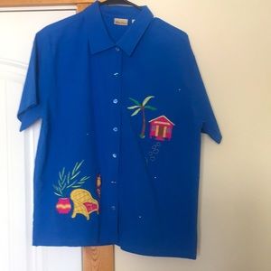 Cotton button up shirt. Bobbie Brooks. Size 12-14.